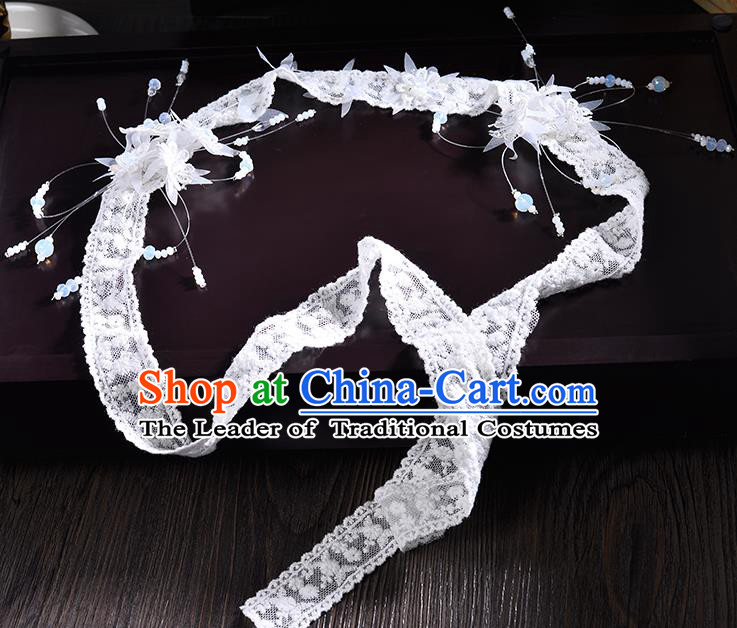 Top Grade Handmade Chinese Classical Hair Accessories Princess Wedding Baroque Headwear Lace Headband Bride Hair Clasp for Women