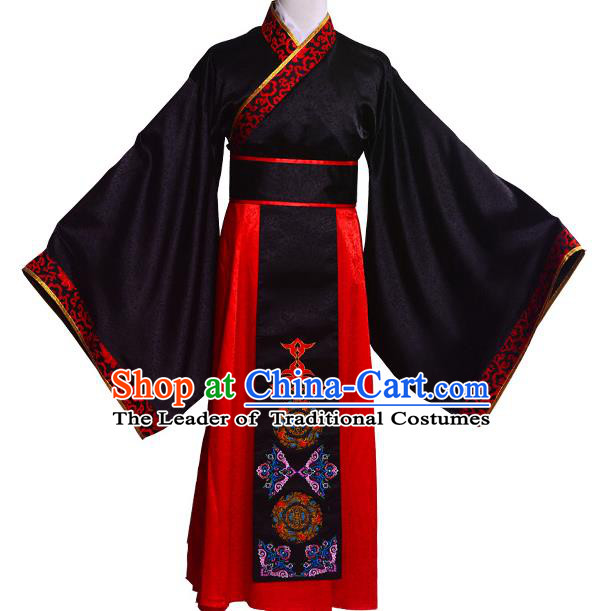Traditional Chinese Tang Dynasty Nobility Childe Hanfu Wedding Costume Long Robe, China Ancient Bridegroom Clothing Complete Set for Men