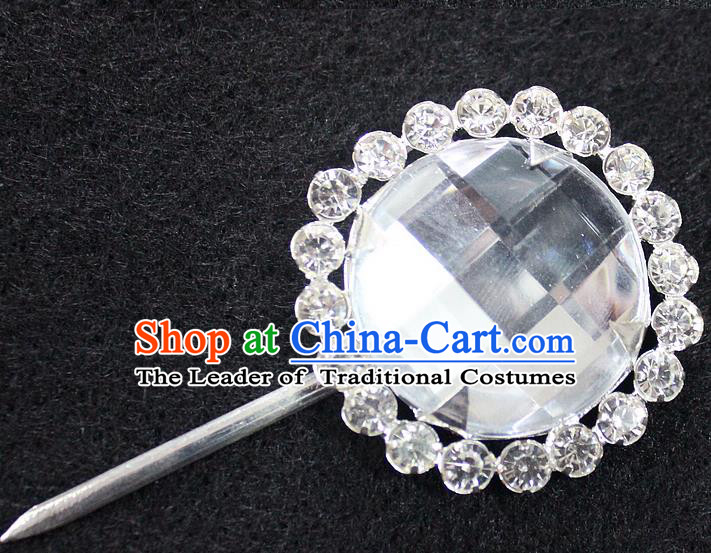 Traditional China Beijing Opera Young Lady Hair Accessories Crystal Hairpin, Ancient Chinese Peking Opera Hua Tan Headwear Diva Hairpins