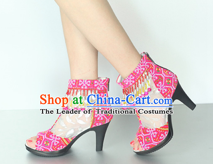 Handmade Hmong Women Minority Shoes Miao Ethnic Shoes