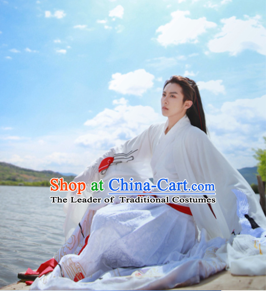 Chinese Classical Embroidered Crane Hanfu Clothing for Men or Women