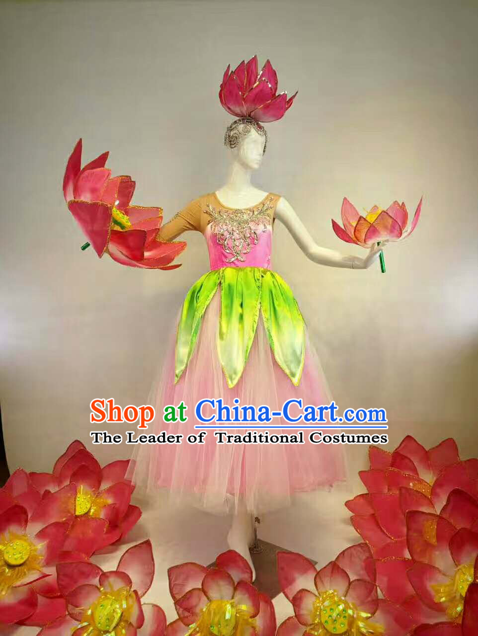 Professional Stage Performance Costume Made to Order Custom Tailored Costumes Flower Classical Costumes and Headpieces Complete Set