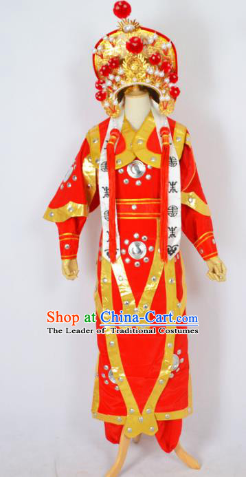 Traditional Chinese Professional Peking Opera Costume, China Beijing Opera Female General Hua Mulan Clothing and Headwear Complete Set