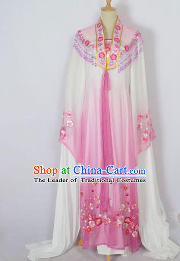 Traditional Chinese Professional Peking Opera Shaoxing Opera Costume Embroidery Purple Mantel, China Beijing Opera Female Diva Clothing Long Shawl Dress