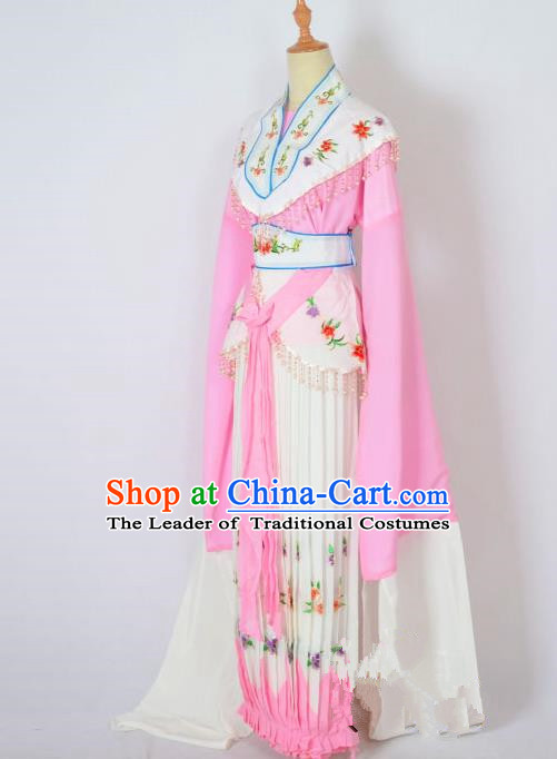 Traditional Chinese Professional Peking Opera Nobility Lady Costume Pink Dress, China Beijing Opera Shaoxing Opera Embroidery Diva Hua Tan Dress Clothing