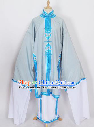 Traditional Chinese Professional Peking Opera Old Women Costume Grey Long Robe, China Beijing Opera Pantaloon Embroidered Clothing