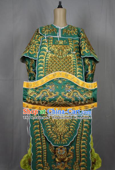 Traditional China Beijing Opera Takefu General Red Costume, Ancient Chinese Peking Opera Wu-Sheng Military Officer Warrior Embroidery Clothing