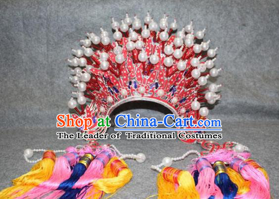 Traditional Handmade Chinese Ancient Classical Hair Accessories Peking Opera Hua Tan Hat, China Beijing Opera Diva Imperial Concubine Headwear Phoenix Coronet