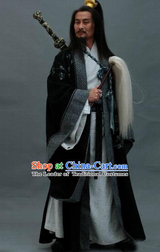 Traditional Chinese Ancient Kawaler Costume, Elegant Taoist Priest Hanfu Clothing Chinese Ancient Song Dynasty Swordsman Clothing