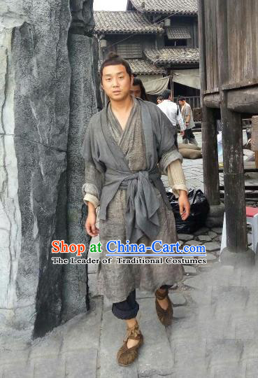 Traditional Chinese Ancient Peasant Costume, Elegant Hanfu Clothing Chinese Republic of China Farmer Clothing