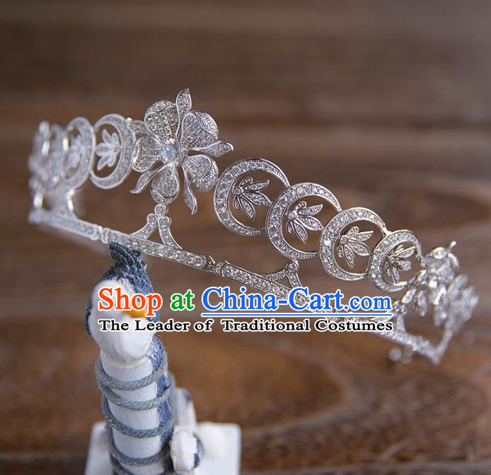 Top Grade Handmade Classical Hair Accessories, Baroque Style Princess Crystal Royal Crown Bride Headwear for Women