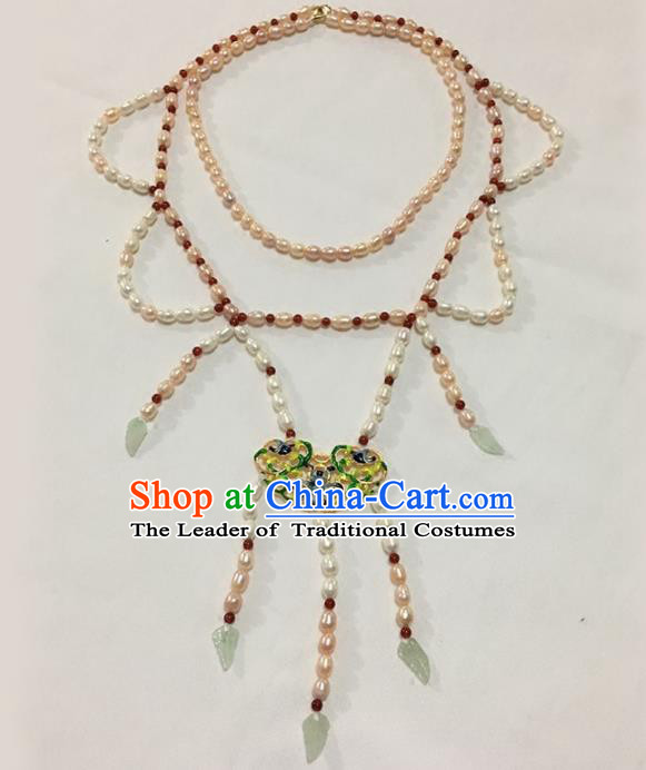 Traditional Handmade Chinese Accessories Tang Dynasty Empress Tassel Necklace, China Palace Lady Necklet for Women