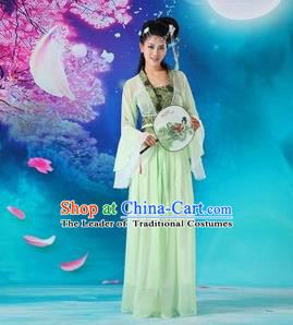 Asian China Ancient Tang Dynasty Palace Lady Costume, Traditional Chinese Hanfu Fairy Embroidered Dress Clothing for Women