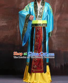 Traditional Ancient Chinese Hanfu Prime Minister Costume, Asian Chinese Han Dynasty Robe Clothing for Men