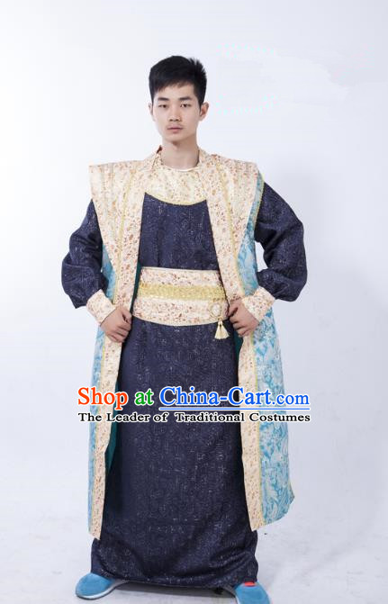 Traditional Ancient Chinese Prime Minister Costume, Asian Chinese Tang Dynasty Chancellor Clothing for Men