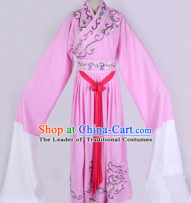 Top Grade Professional Beijing Opera Diva Costume Young Lady Pink Embroidered Dress, Traditional Ancient Chinese Peking Opera Princess Embroidery Clothing