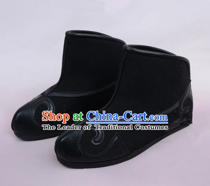 Traditional Beijing Opera Takefu Shoes Young Men Warrior Quick Boots, Ancient Chinese Peking Opera Wu-Sheng Shoes