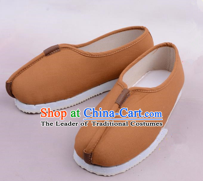 Traditional Beijing Opera Takefu Grey Cloth Shoes, Ancient Chinese Peking Opera Monk Shoes