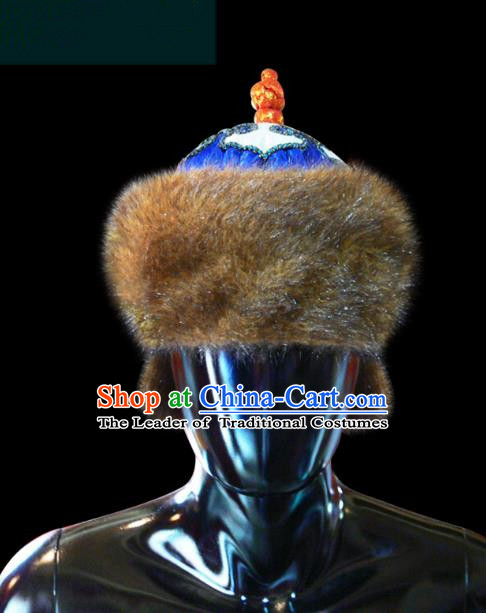 Traditional Chinese Mongol Nationality Royal Highness Hat, Chinese Mongolian Minority Nationality Headwear