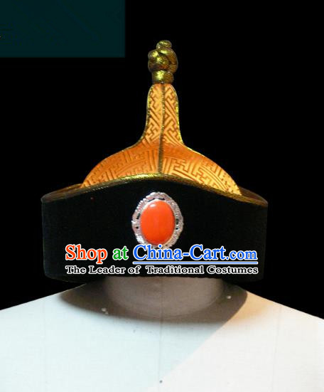 Traditional Chinese Mongol Nationality Men Hat, Chinese Mongolian Minority Nationality Royal Highness Headwear