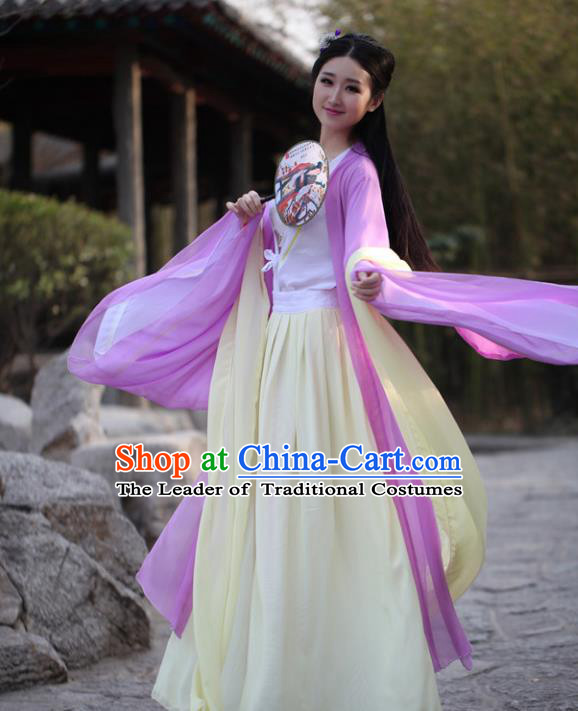 Traditional Ancient Chinese Nobility Lady Embroidered Costume Cardigan and Slip Skirt, Elegant Hanfu Chinese Tang Dynasty Princess Dress Clothing