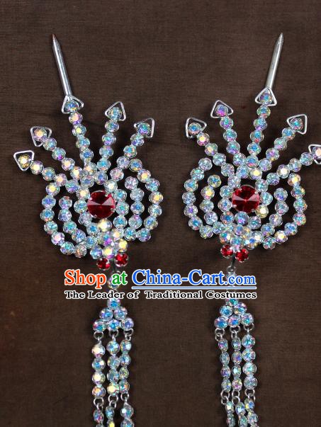 Traditional China Beijing Opera Actress Hair Accessories Hairpins, Chinese Peking Opera Diva Phoenix Step Shake Headwear