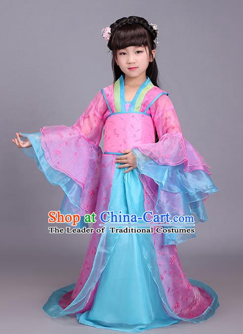 Traditional Chinese Ancient Princess Fairy Costume, China Tang Dynasty Imperial Consort Clothing for Kids