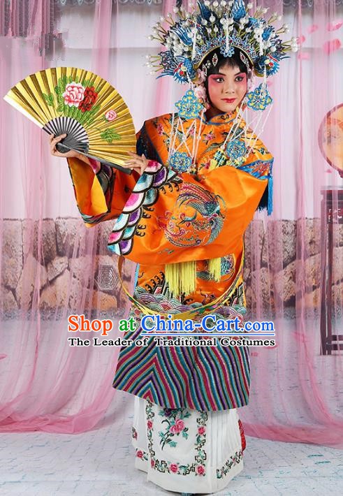 Chinese Beijing Opera Imperial Empress Embroidered Costume, China Peking Opera Actress Embroidery Clothing