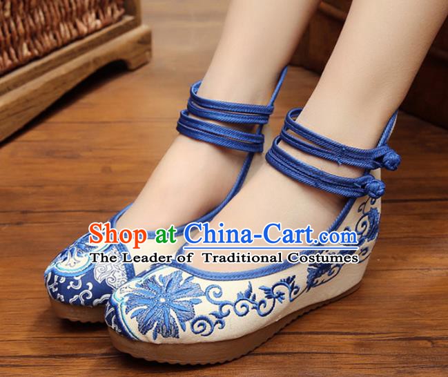 Asian Chinese National Embroidered Shoes, Traditional China Princess Shoes Hanfu Embroidery Shoes for Women