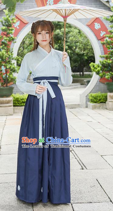 Traditional Chinese Han Dynasty Young Lady Embroidered Clothing for Women