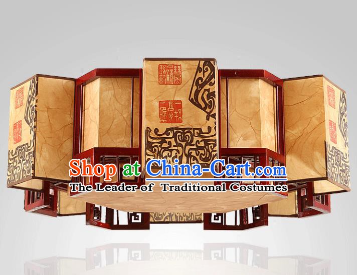 Traditional Chinese Handmade Wood Lantern Classical Palace Lantern China Ceiling Palace Lamp