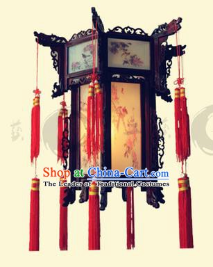 Traditional Chinese Handmade Wood Carving Ceiling Lantern Classical Palace Lantern China Palace Lamp