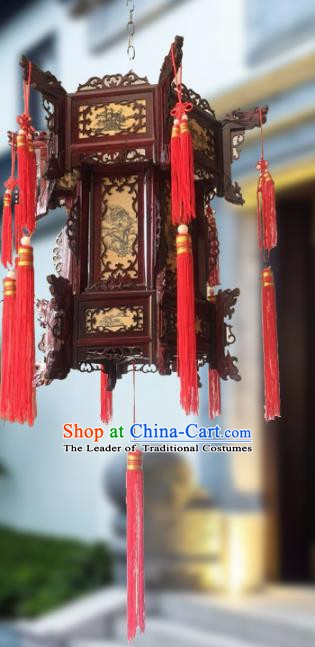 Traditional Chinese Handmade Woodcarving Printing Sheepskin Ceiling Lantern Classical Palace Lantern China Palace Lamp