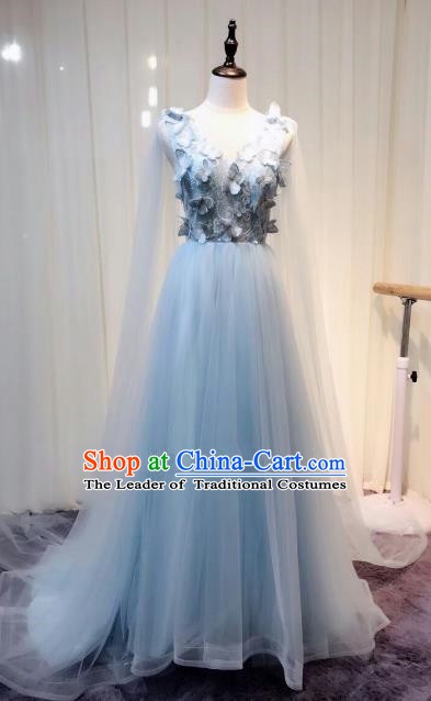 Chinese Style Wedding Catwalks Costume Wedding Bride Embroidered Veil Full Dress Compere Clothing for Women