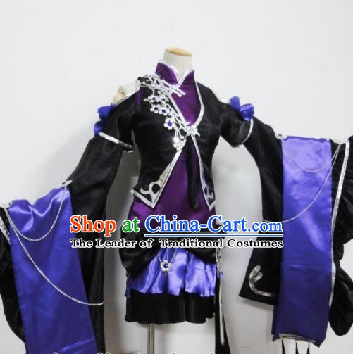 Traditional Chinese Ancient Halloween Cosplay Palace Lady Costume Ming Dynasty Swordsman Clothing for Women