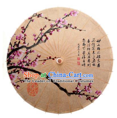 China Traditional Dance Handmade Umbrella Painting Red Plum Blossom Oil-paper Umbrella Stage Performance Props Umbrellas