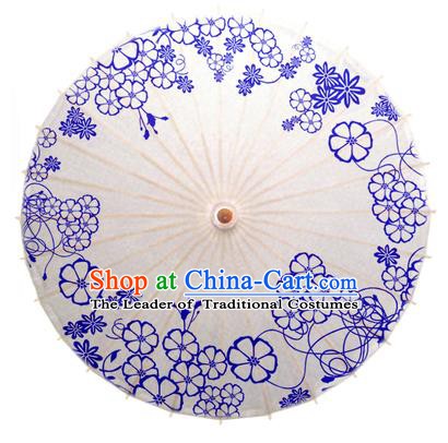 China Traditional Dance Handmade Umbrella Printing Flowers Oil-paper Umbrella Stage Performance Props Umbrellas