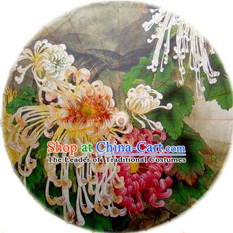 Handmade China Traditional Dance Painting Chrysanthemum Umbrella Oil-paper Umbrella Stage Performance Props Umbrellas