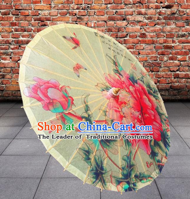 Handmade China Traditional Folk Dance Umbrella Painting Flowers Oil-paper Umbrella Stage Performance Props Umbrellas