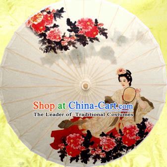 China Traditional Folk Dance Paper Umbrella Hand Painting Palace Lady Oil-paper Umbrella Stage Performance Props Umbrellas