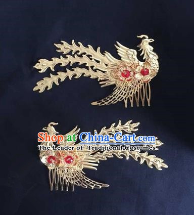 Asian China Handmade Classical Hair Accessories Phoenix Hairpins Hair Comb