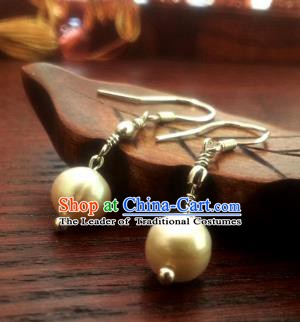 Traditional Handmade Chinese Ancient Princess Hanfu Eardrop Classical Pearl Earrings for Women