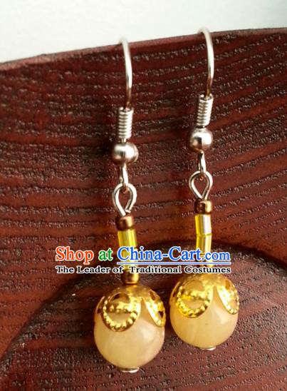 Traditional Chinese Handmade Classical Hanfu Eardrop Ancient Palace Queen Earrings for Women