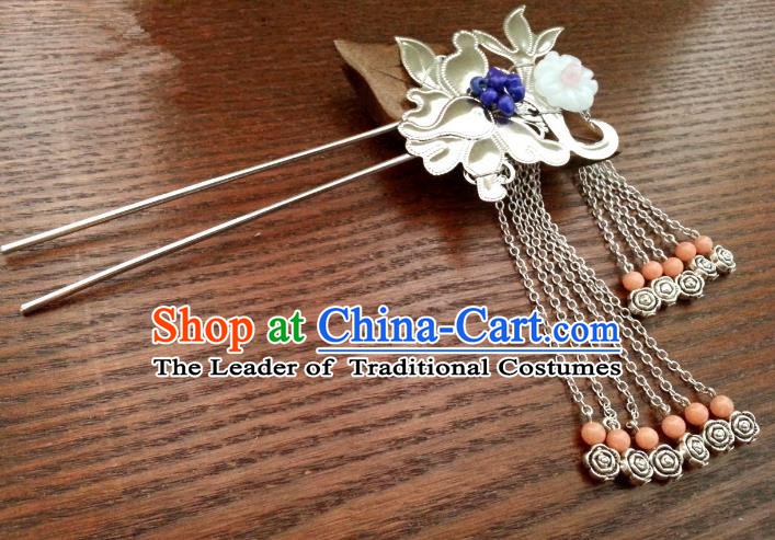 Handmade Traditional Chinese Classical Hair Accessories Ancient Hanfu Hairpins Wedding Tassel Hair Clip for Women