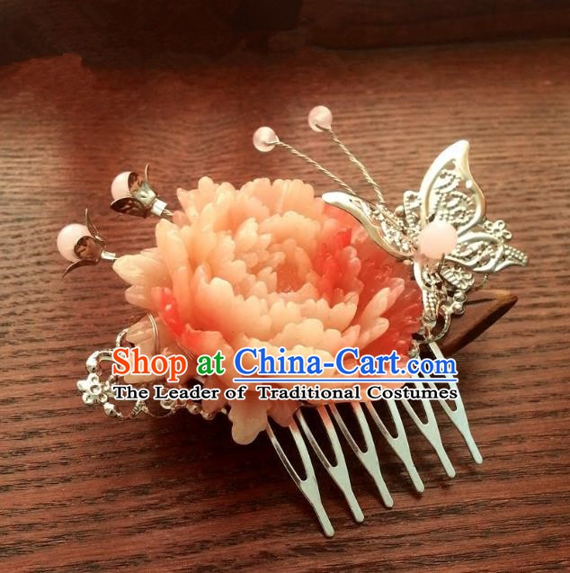 Handmade Traditional Chinese Classical Hair Accessories Ancient Bride Hanfu Hair Comb Hairpins for Women