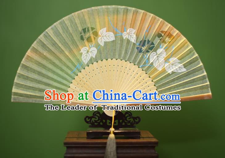 Traditional Chinese Crafts Printing Petunia Folding Fan, China Handmade Classical Silk Fans for Women