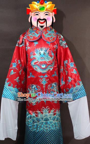 Traditional China Beijing Opera Minister Costume Embroidered Robe, Chinese Peking Opera Lang Scholar Clothing