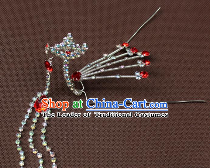 Traditional China Beijing Opera Actress Hair Accessories Hairpins, Chinese Peking Opera Diva Step Shake Headwear