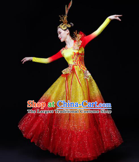 Professional Opening Dance Modern Dance Costume Stage Performance Veil Dress for Women