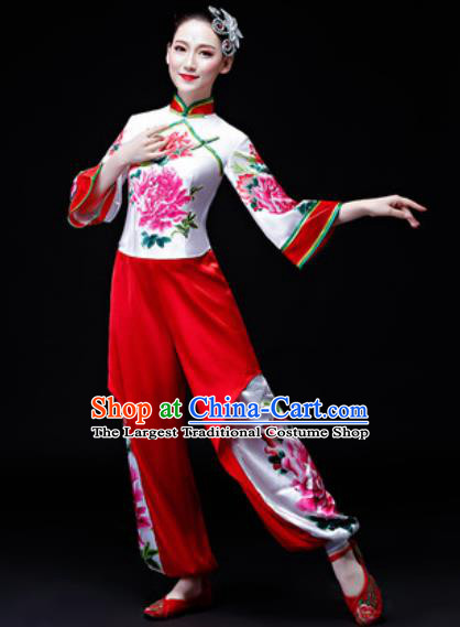 Chinese Traditional Classical Dance Costume Folk Dance Fan Dance Yangko Clothing for Women